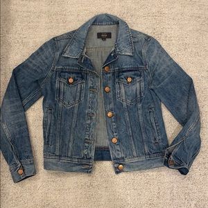 J. Crew Blue Jean Jacket with Gold Buttons